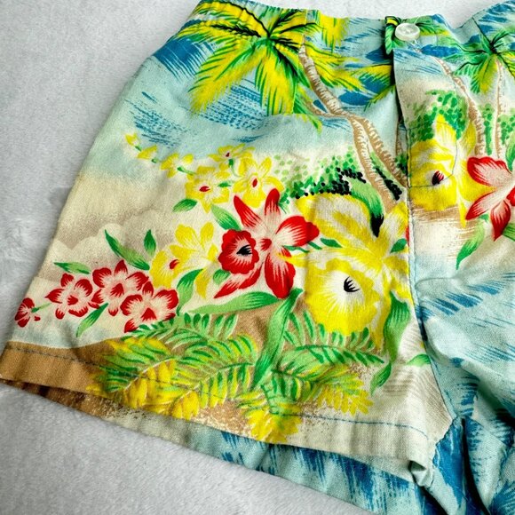 Henri Bendel 18 Mo. Infant Tropical Floral Hawaiian Shorts 100% Cotton Made In U - Picture 6 of 10